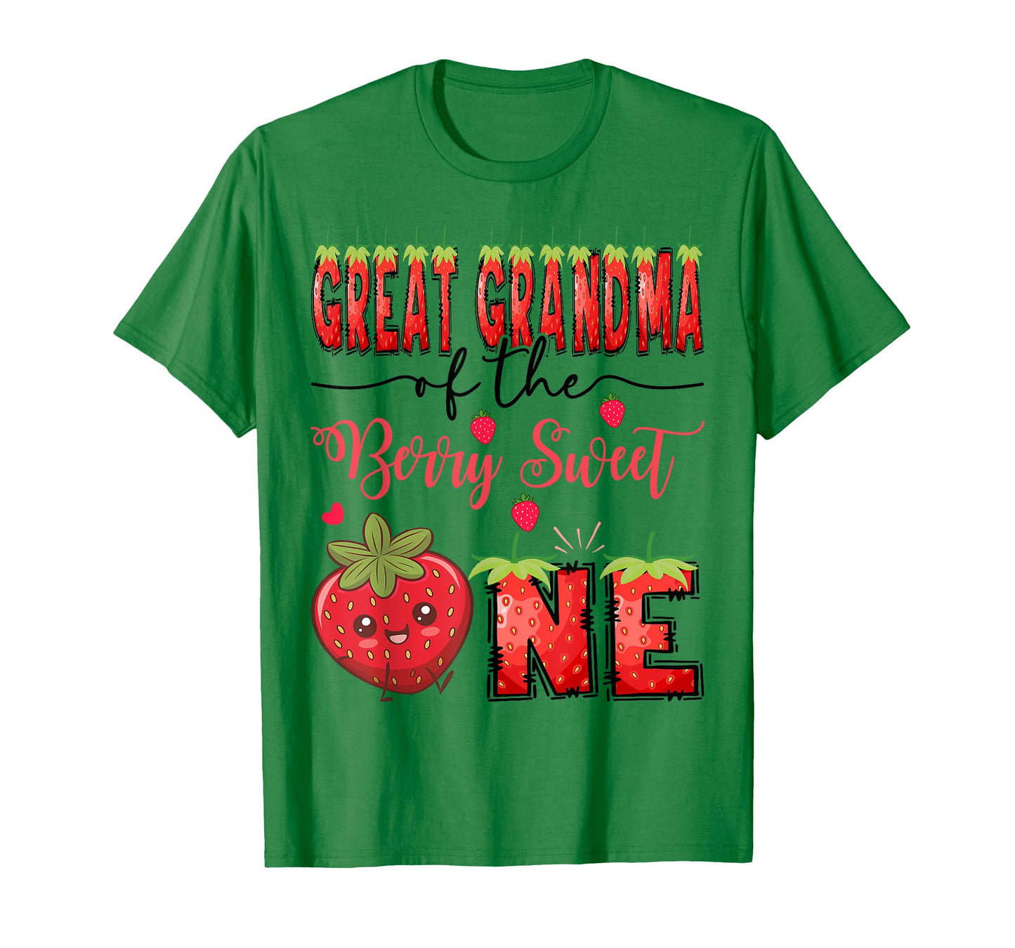 Great Grandma Of The Berry Sweet One Strawberry 1St Birthday T-Shirt