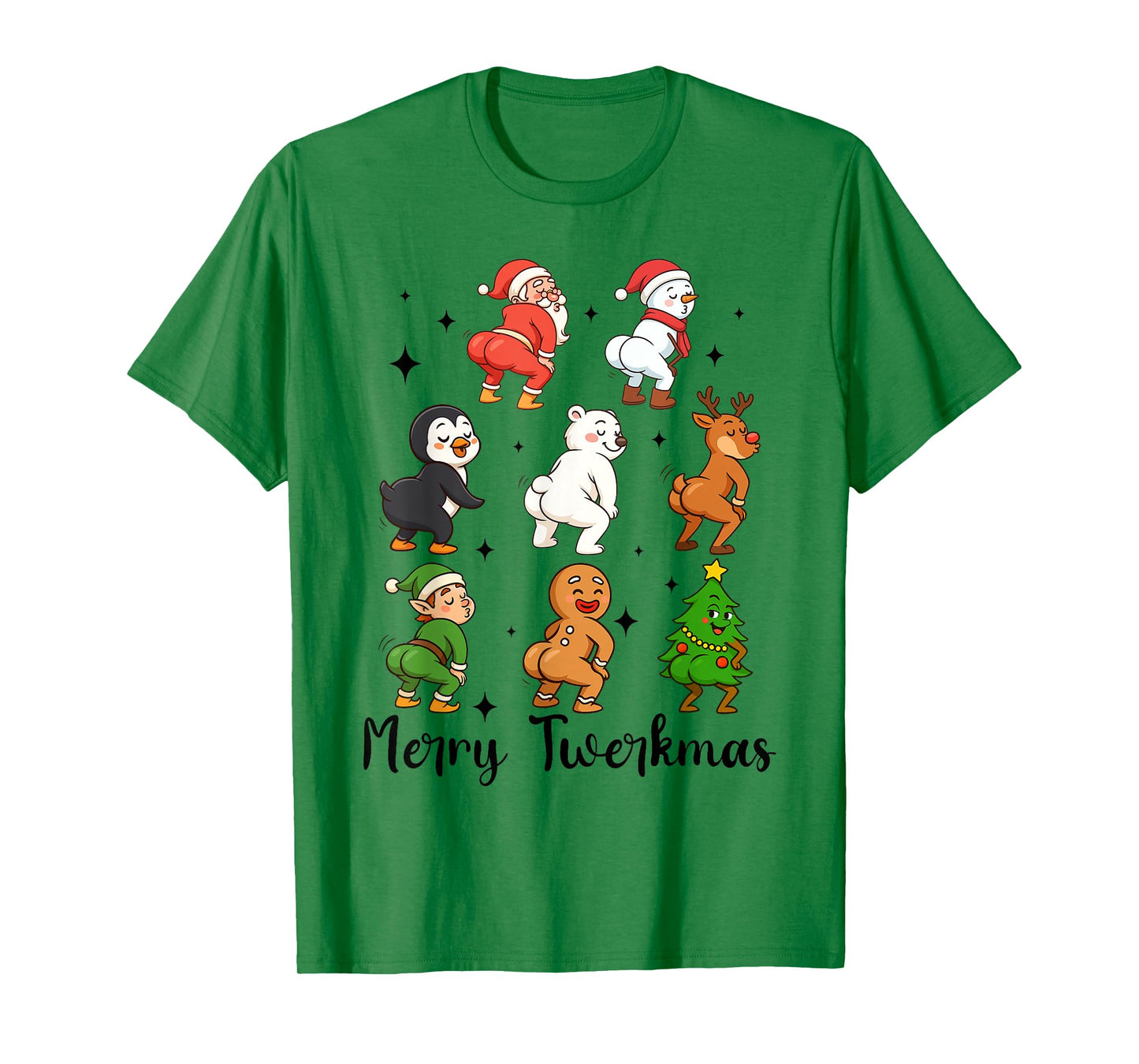 Funny Xmas Merry Twerkmas Christmas Characters Twerk Squad T-Shirt