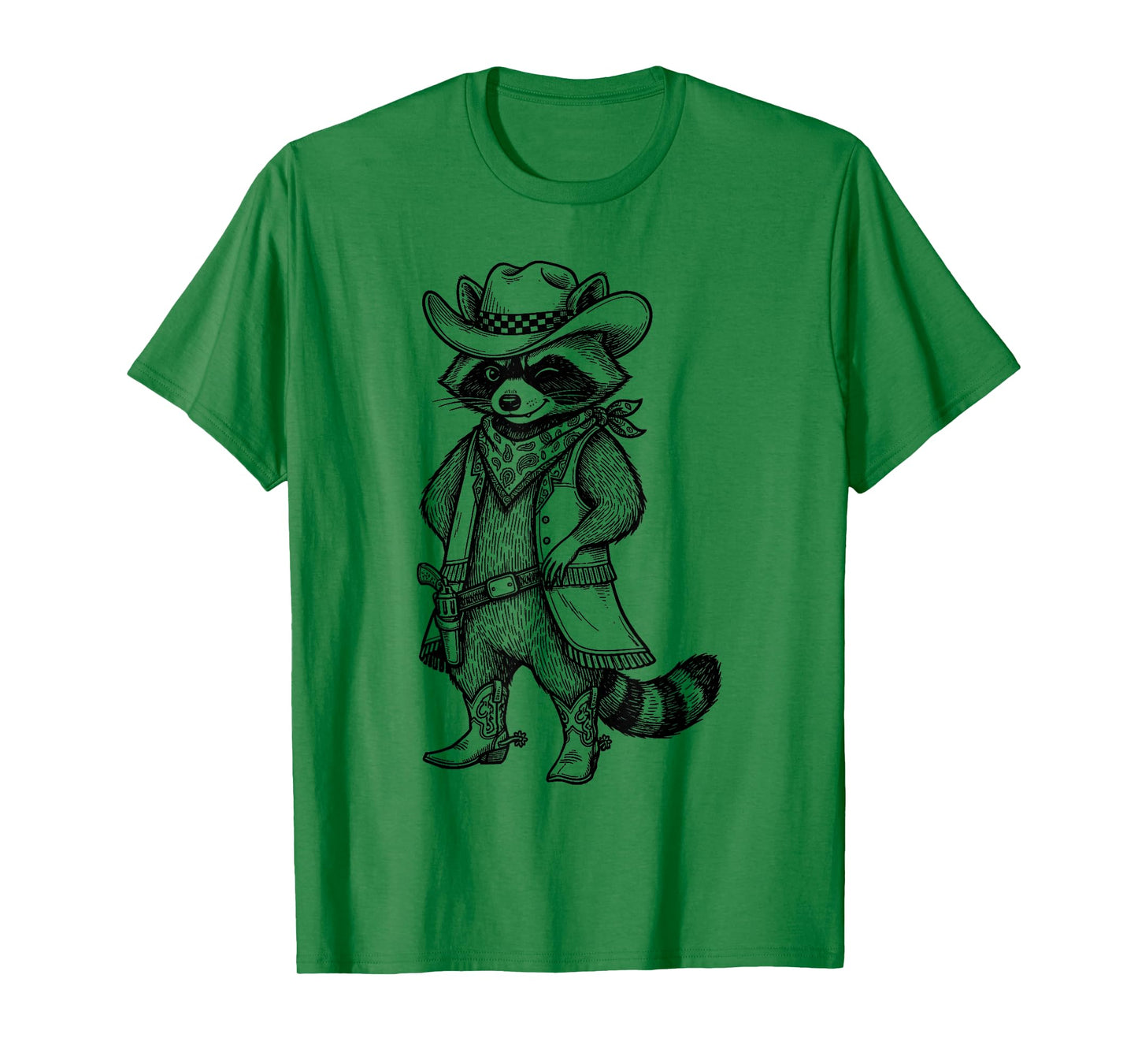 Retro Raccoon Cowboy Cowgirl Western Country Animal Lover T-Shirt