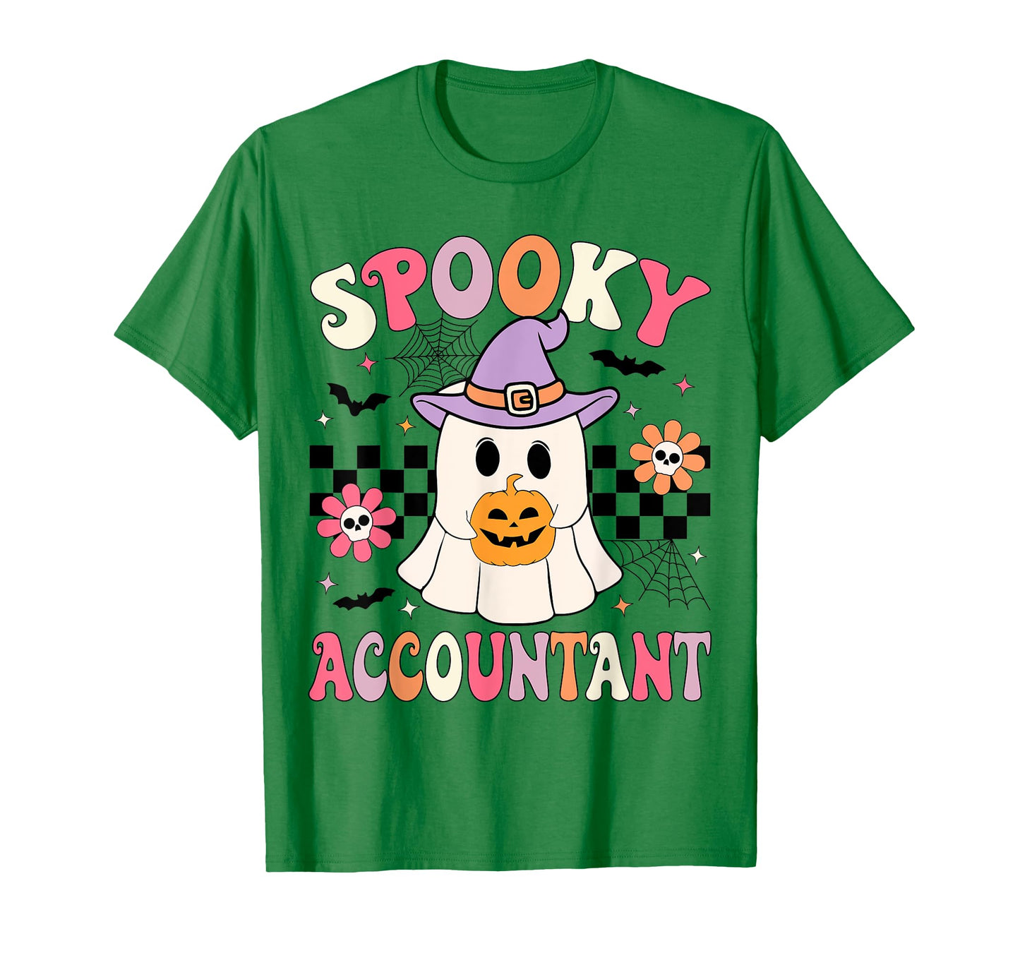 Groovy Spooky Accountant Ghost CPA Halloween Accountant T-Shirt