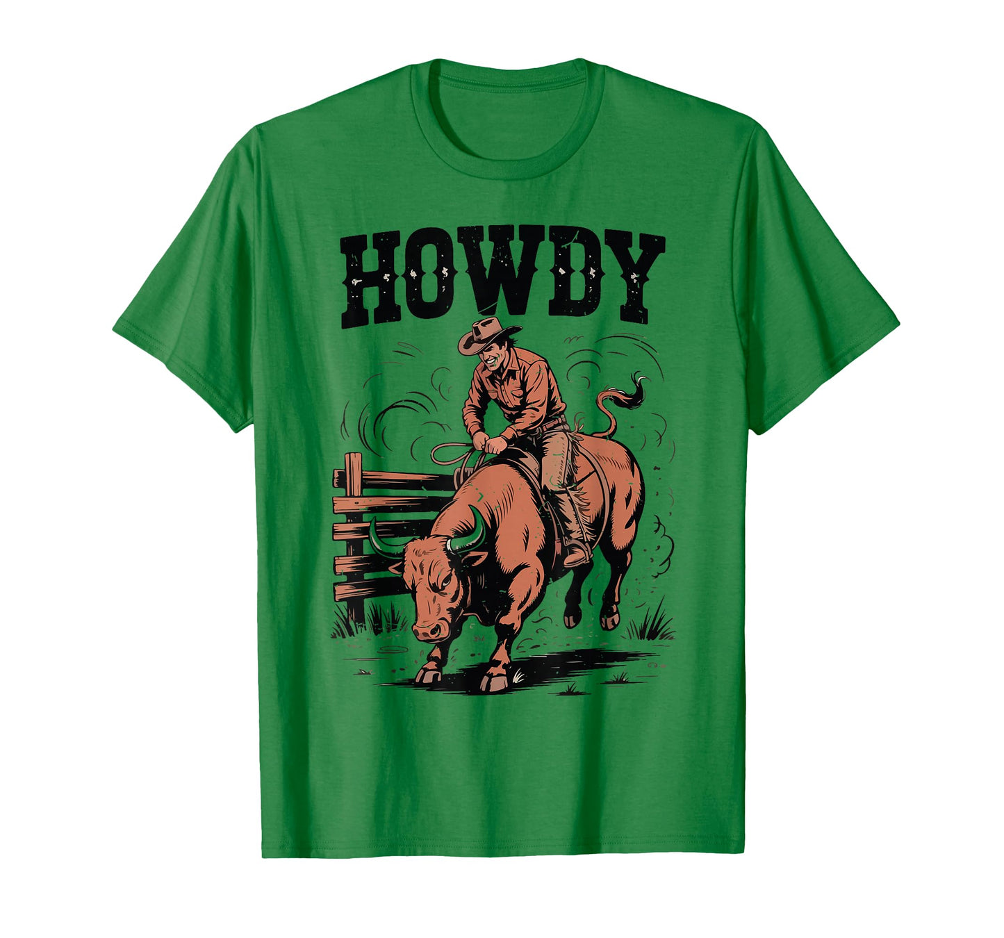 Howdy Funny Rodeo Bull Riding Cowboy Wester Country Vintage T-Shirt