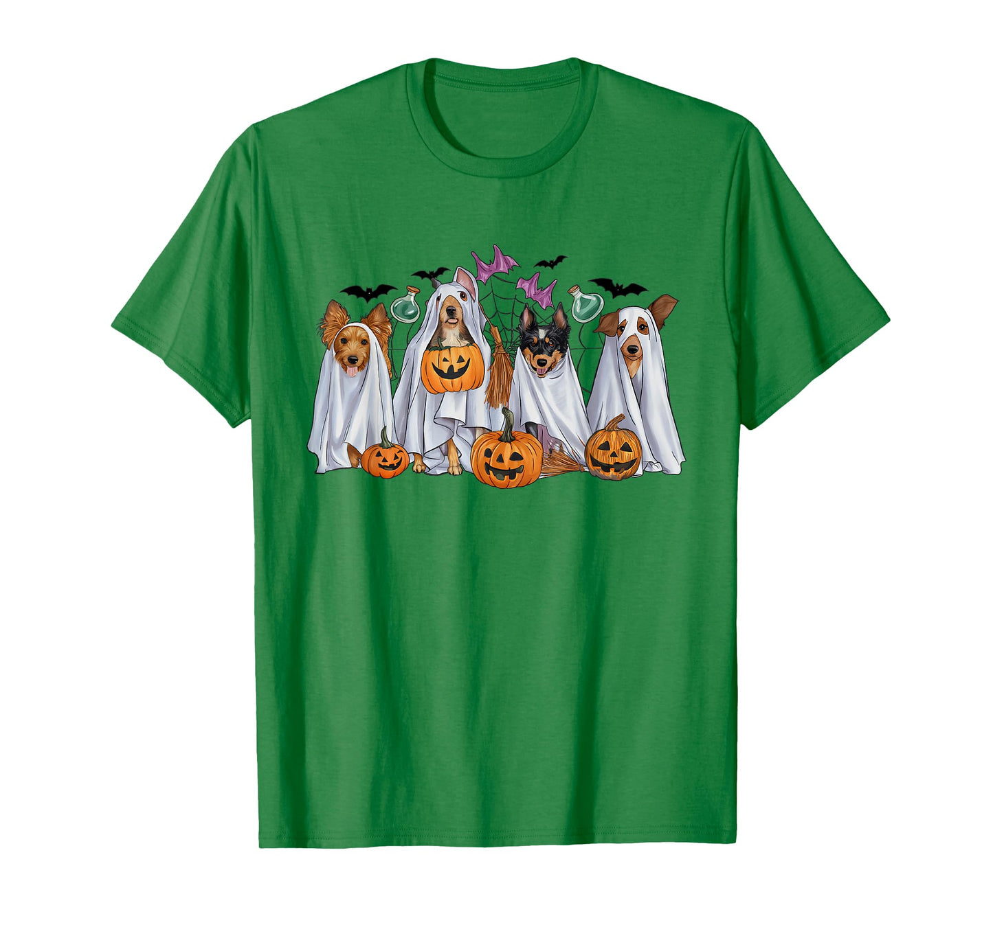Halloween Boo Dogs Ghost Pumpkins Spooky Dog Lover Outfit T-Shirt for Men Women Girls Kids