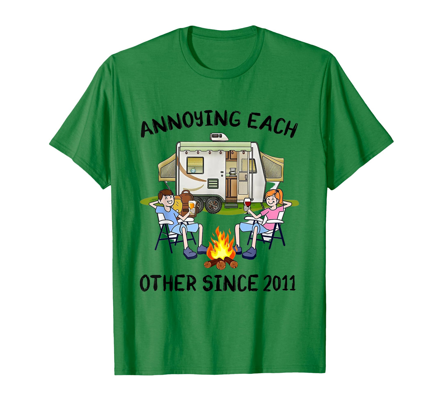 Annoying Each Other Since 2011 RV Van Campfire Couple T-Shirt