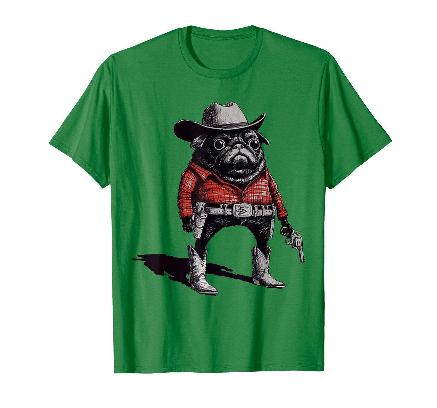 Retro Pug Funny Western Cowboy Dog Lover T-Shirt