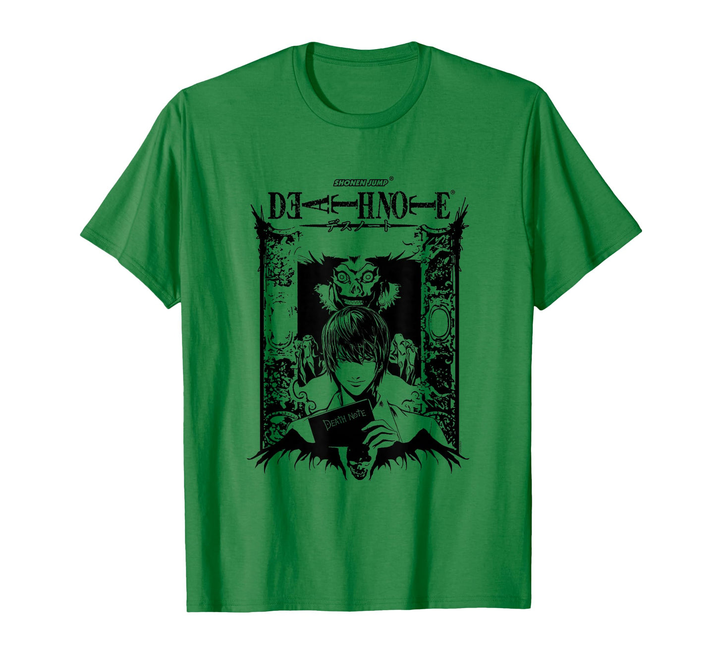 Death Note Light and Ryuk in Ornate Frame Anime T-Shirt