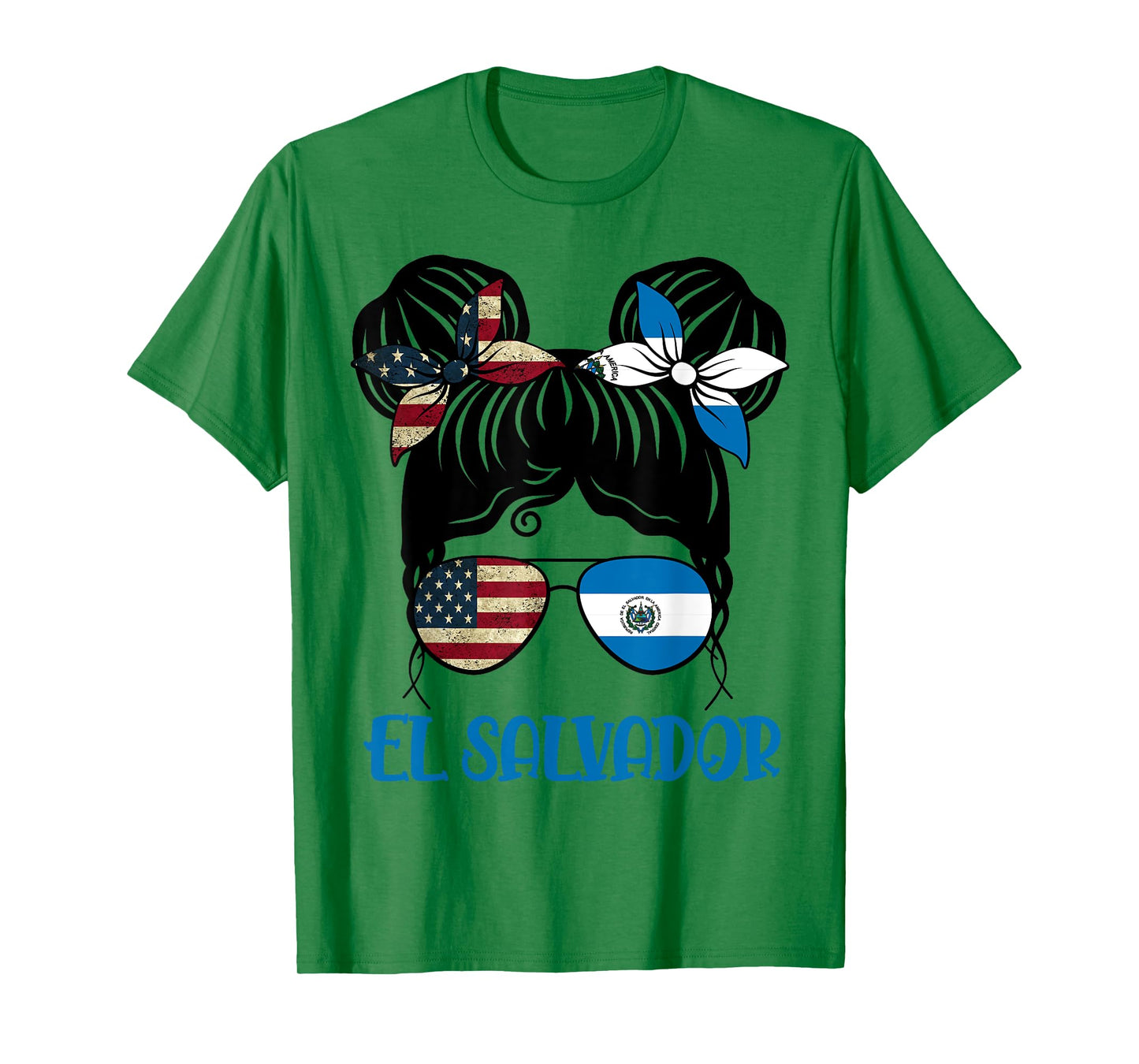 Half American Half Salvadorian Girl USA El Salvador Flag kid T-Shirt