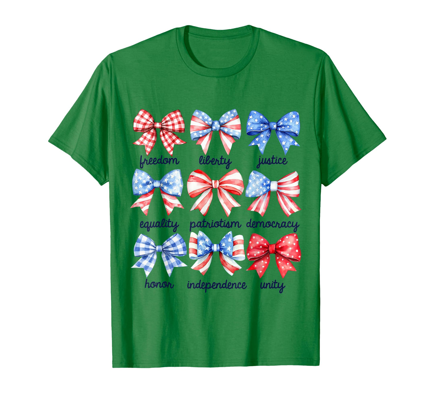 4th of July Coquette Bow July 4th American Flag Memorial Day T-Shirt