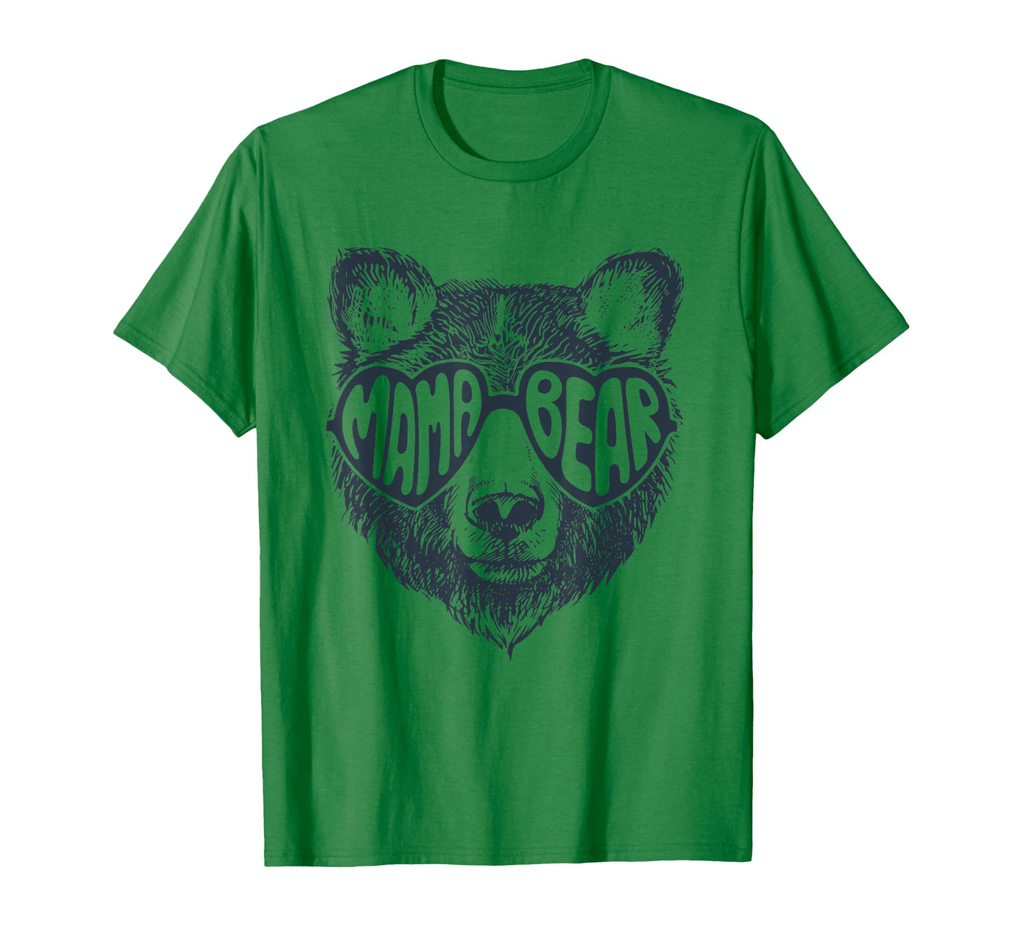 Mama Bear Face Sunglasses Print Mother's Day T-Shirt