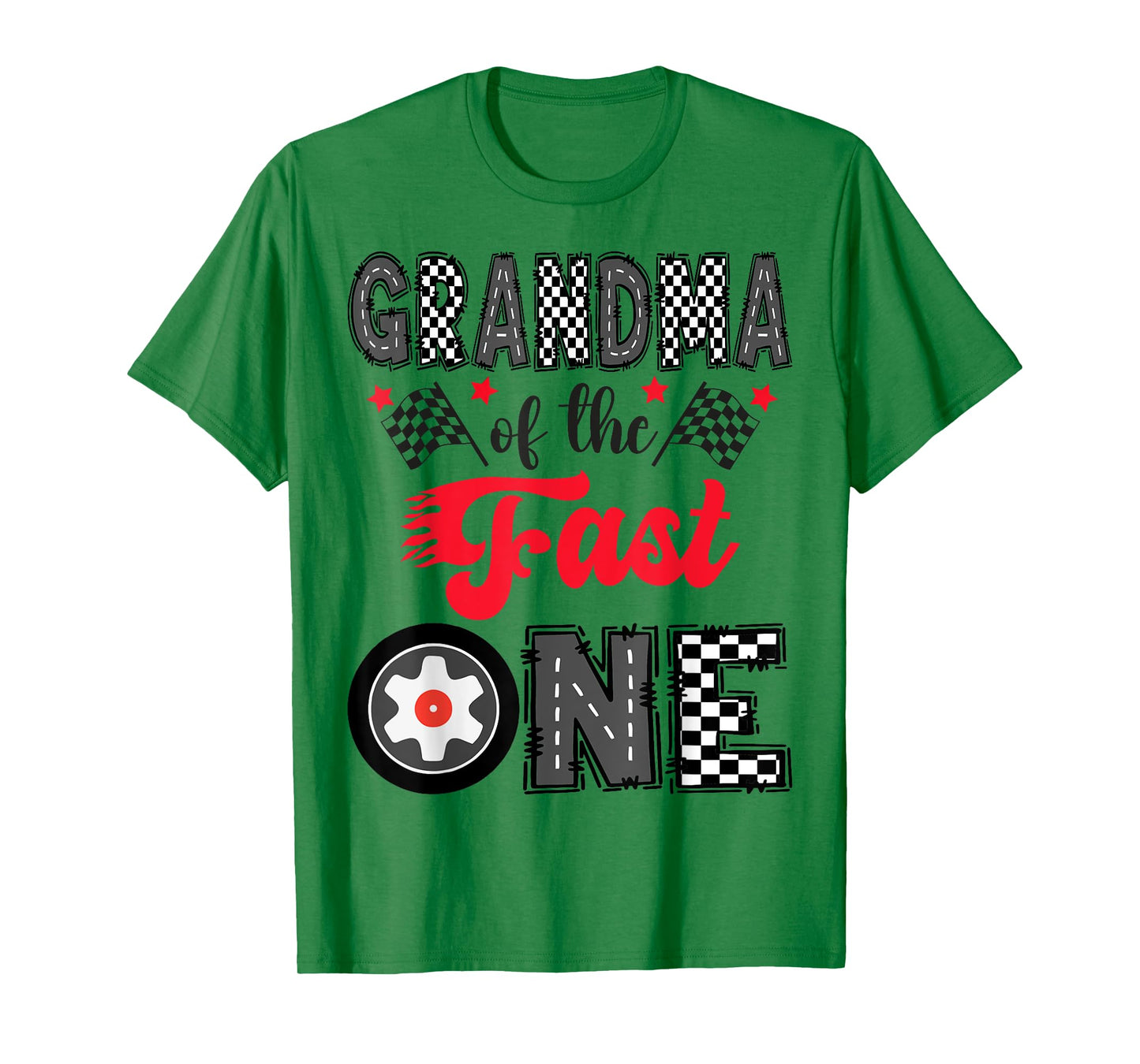 Grandma Of The Fast One Car Racing 1St Birthday Boy T-Shirt