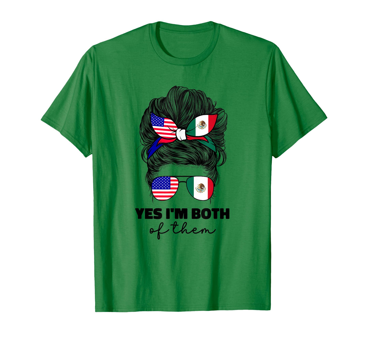 Half Mexican And American Mexico America Usa Flag Girl Women T-Shirt