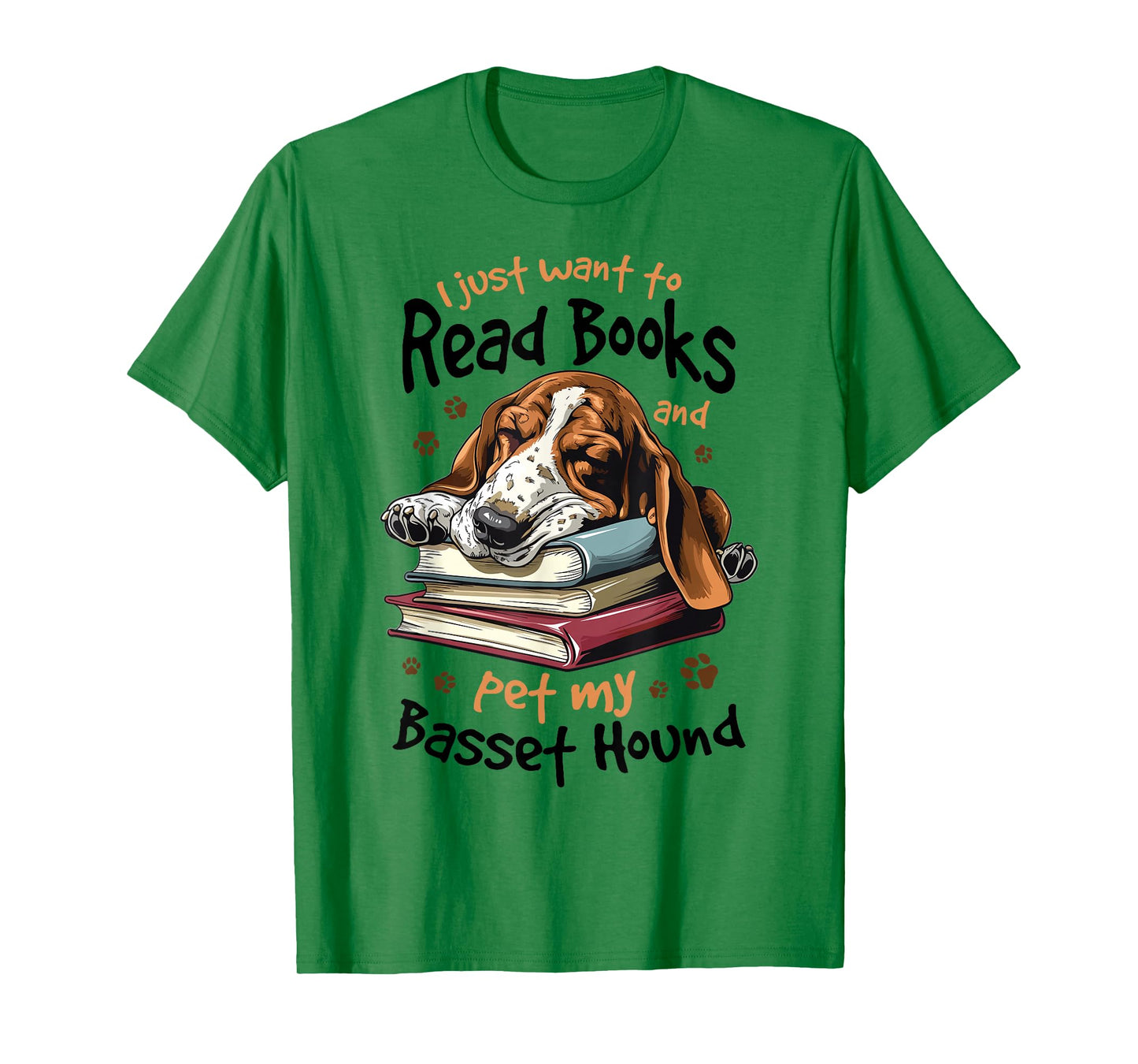 Basset Hound Dog Breed I Just Want to Read Books and pet My T-Shirt