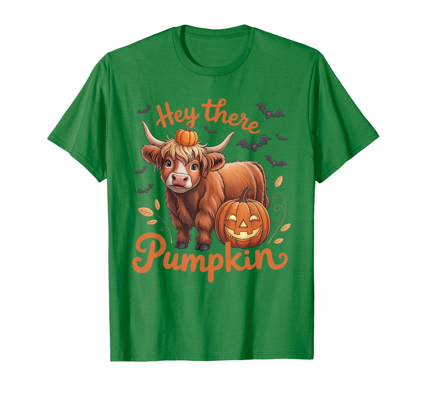 Hey There Pumpkin Halloween Highland Cow Lover Cow Farm T-Shirt
