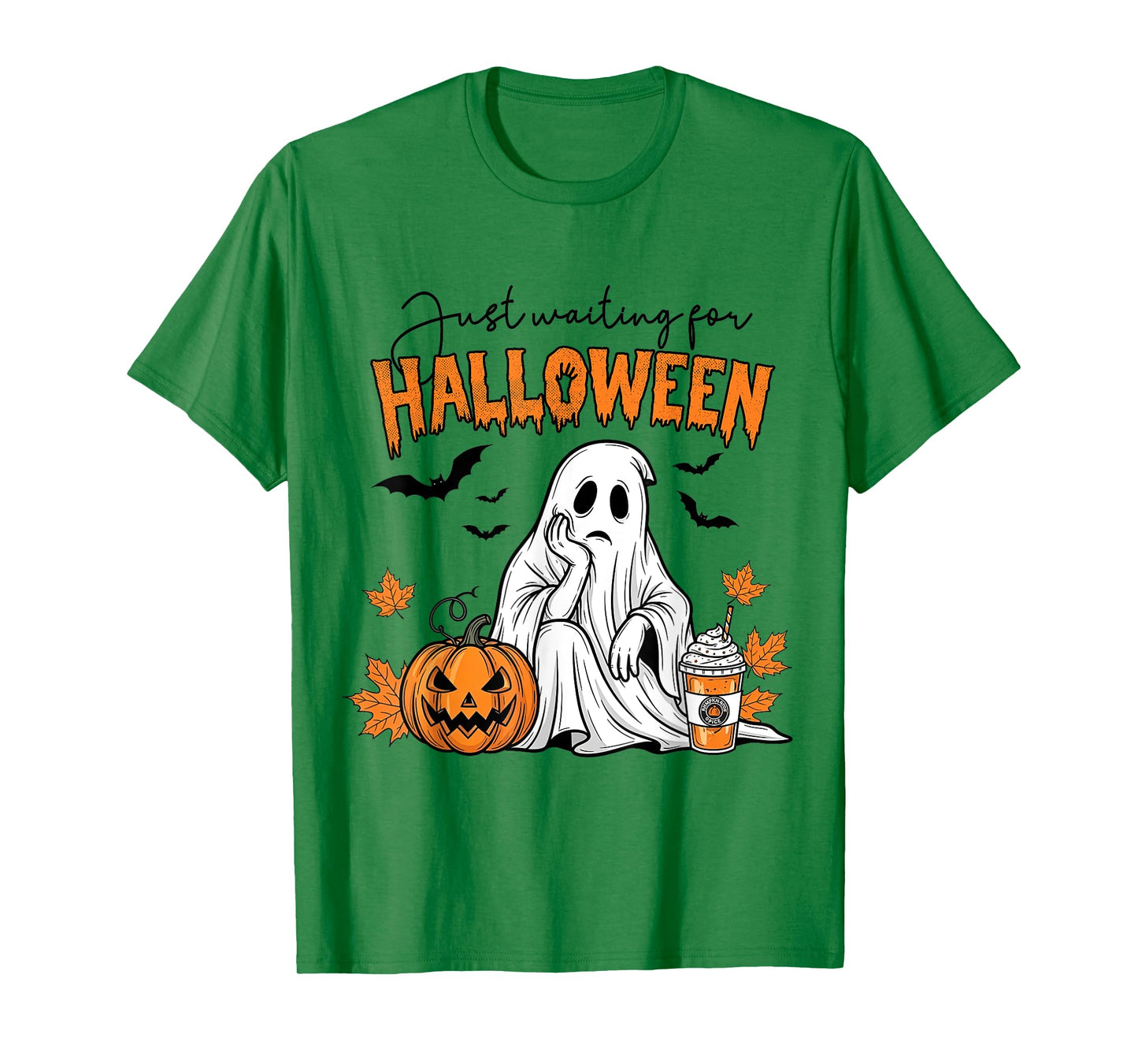 Just Waiting For Halloween Ghost Spooky Summer Vacation T-Shirt