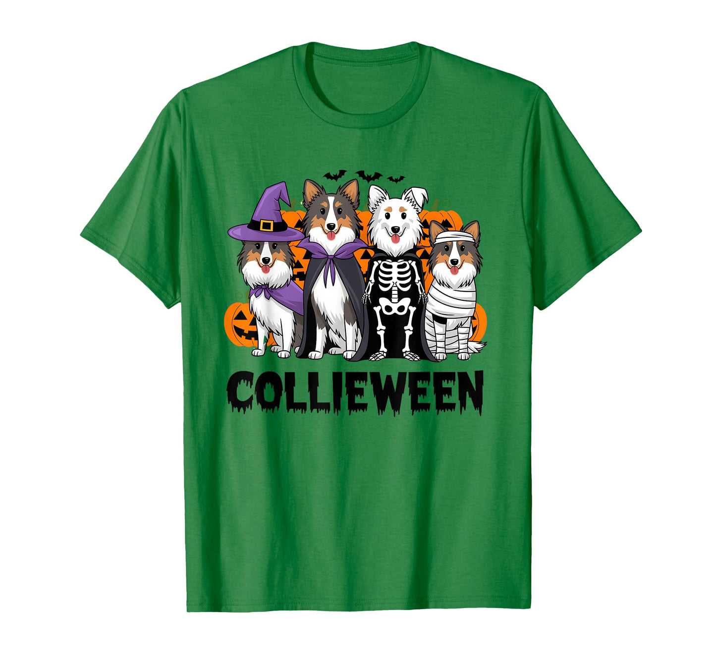 Funny Halloween Rough Collie Dog Lover Collieween Pumpkin T-Shirt