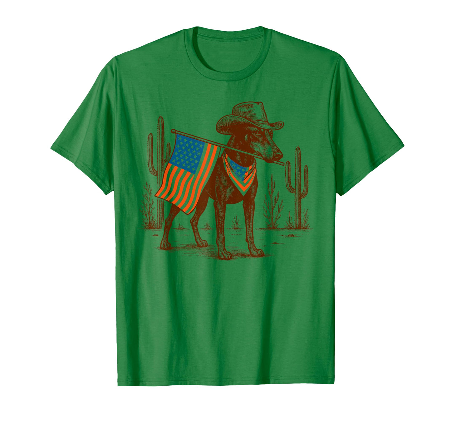 4th Of July Doberman Lover Western Desert Vibes Freedom T-Shirt