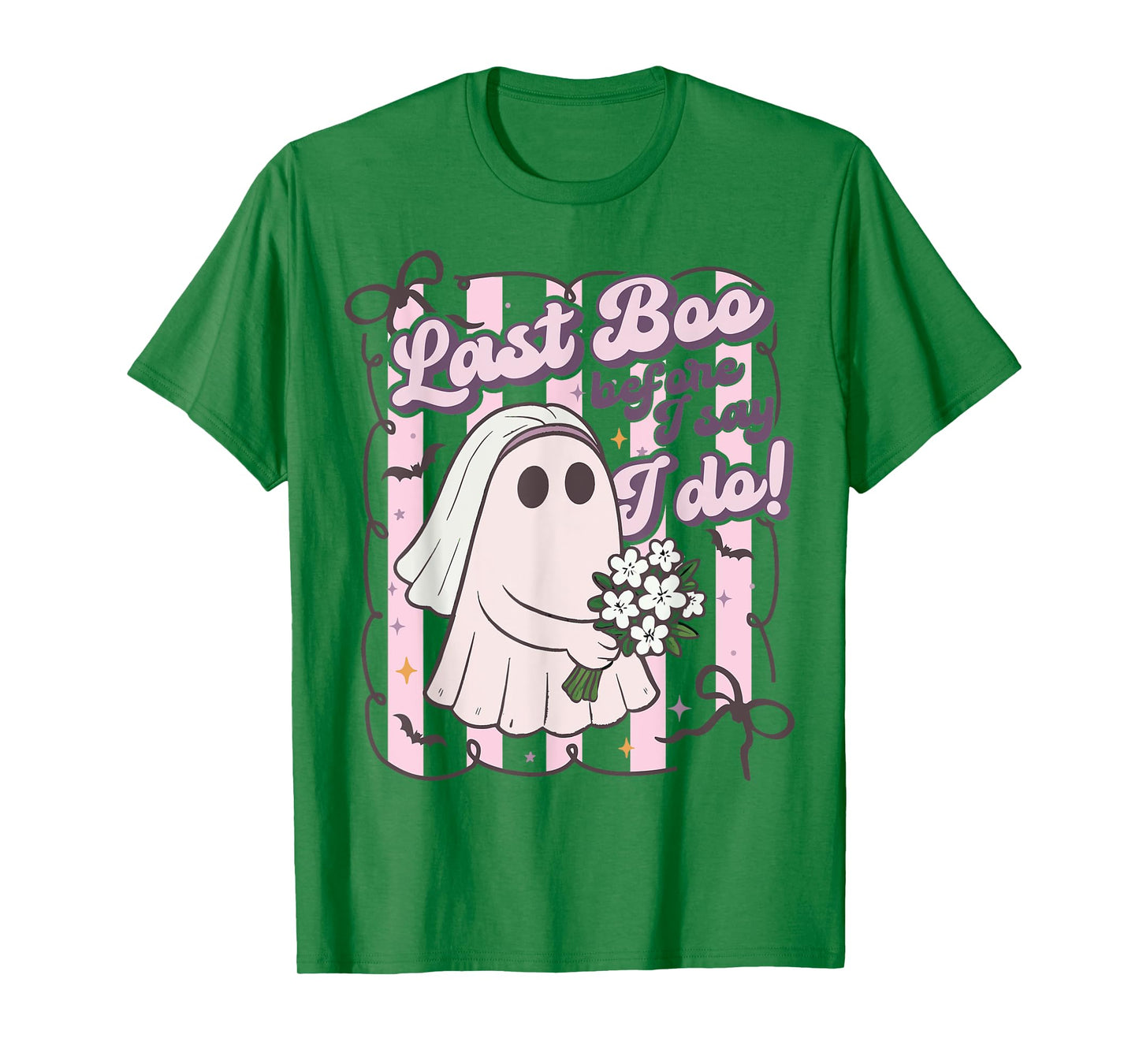 Last Boo Before I Say I Do Bride Ghost Halloween Bach Party T-Shirt