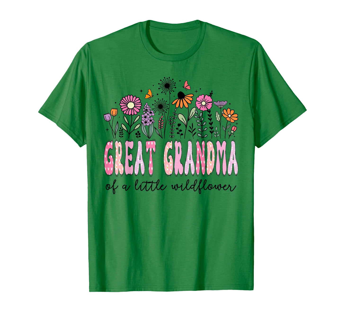 Great Grandma Of The Little Wildflower Floral Birthday Girl T-Shirt