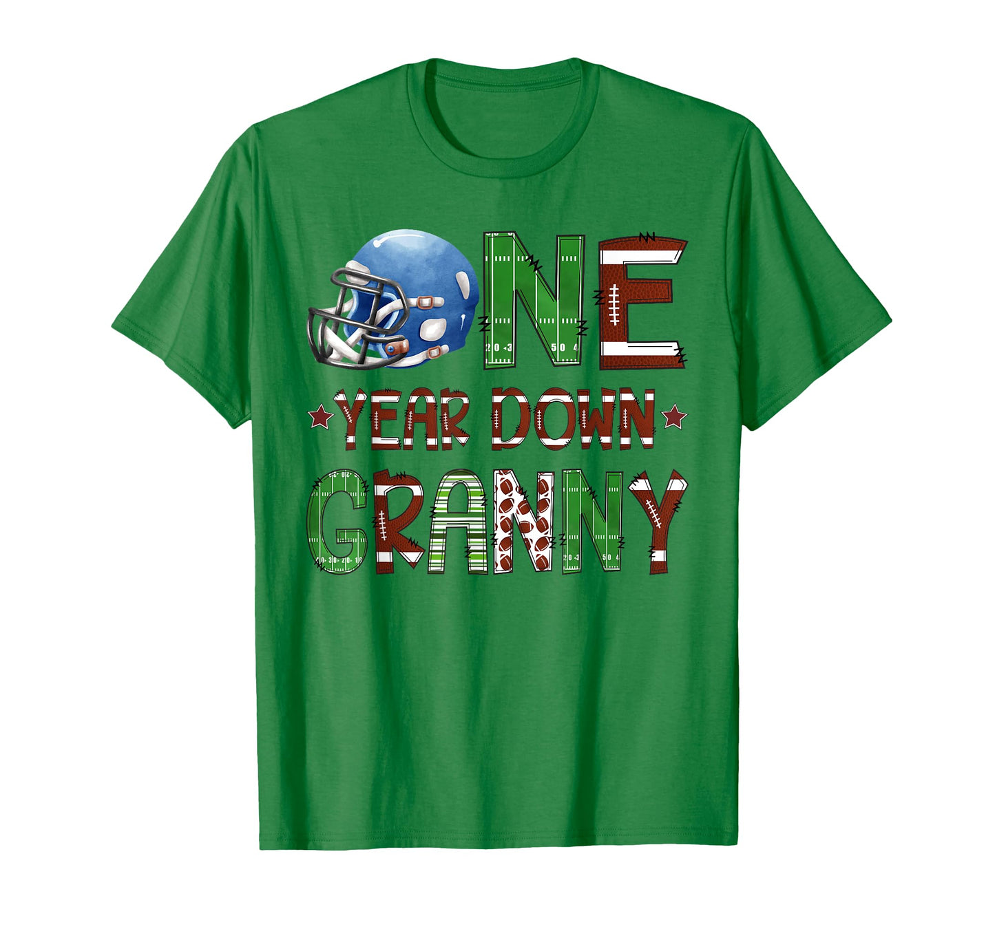 Granny Of The 1 Year Old Football 1St Year Down Birthday Boy T-Shirt