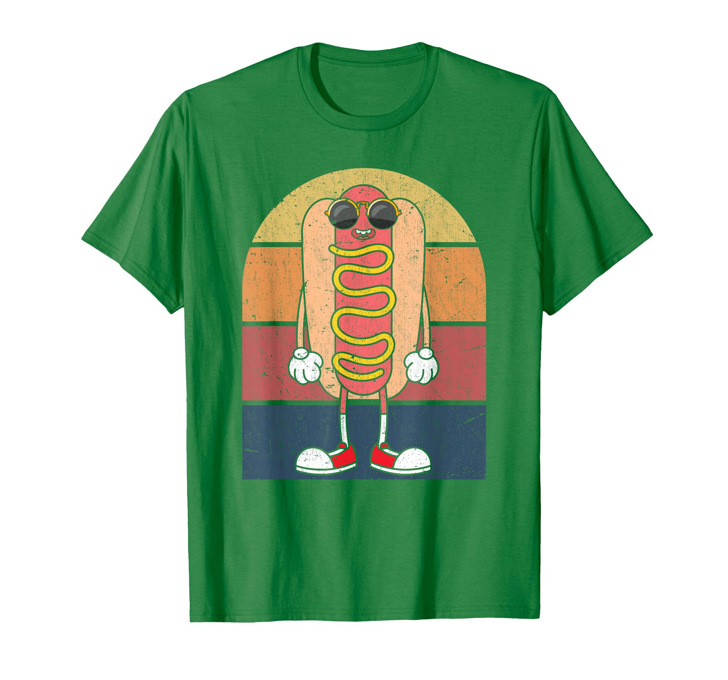 Cool Hot Dog Fast Food Sunglasses Weiner Foodie Retro Hotdog T-Shirt