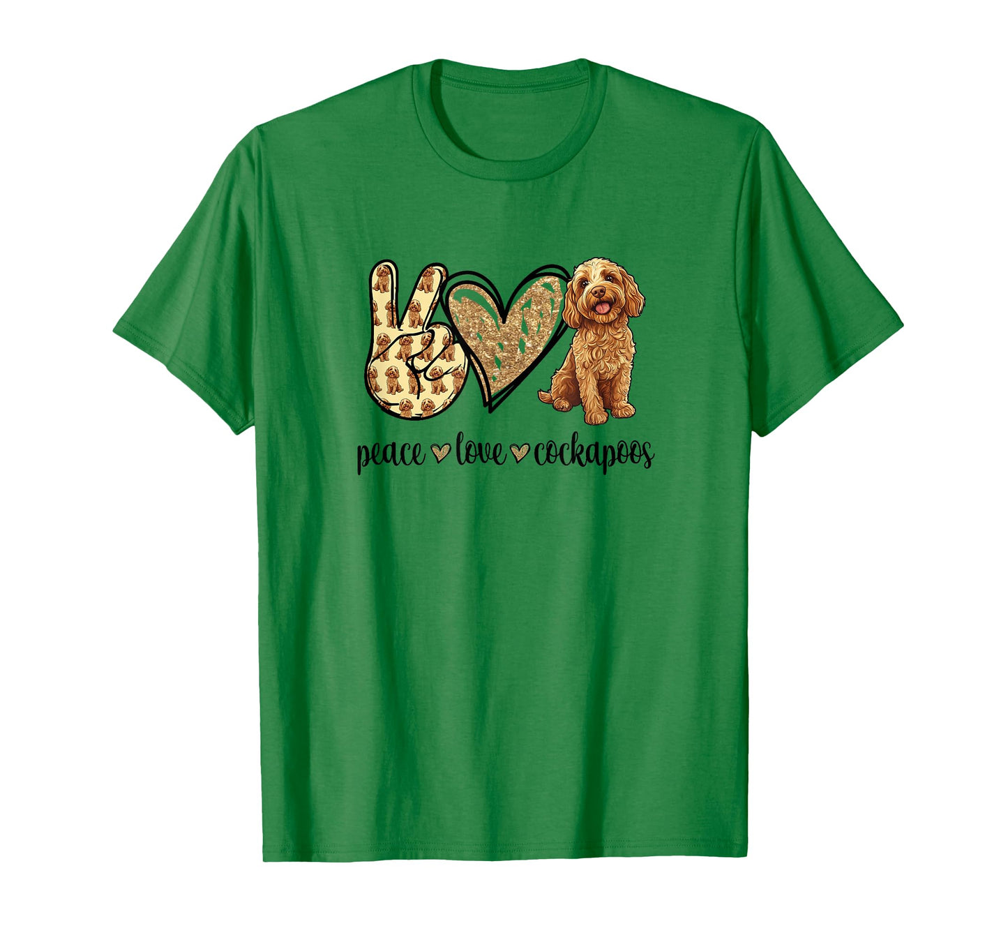 Womens Girls Cute for Owners Peace Love Cockapoo Lover T-Shirt