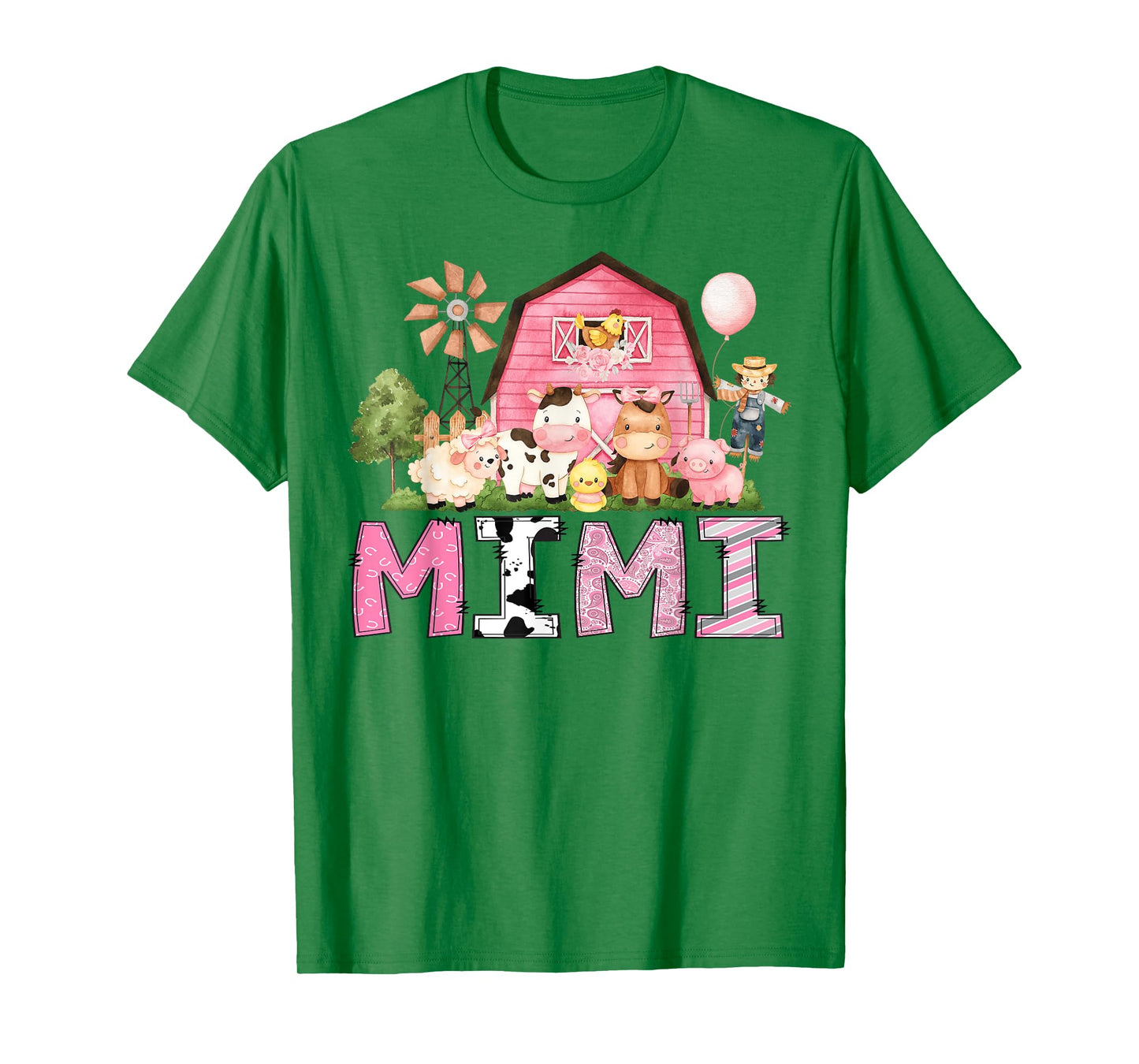 Mimi Pink Farm Cow Lover Birthday Girl Matching T-Shirt