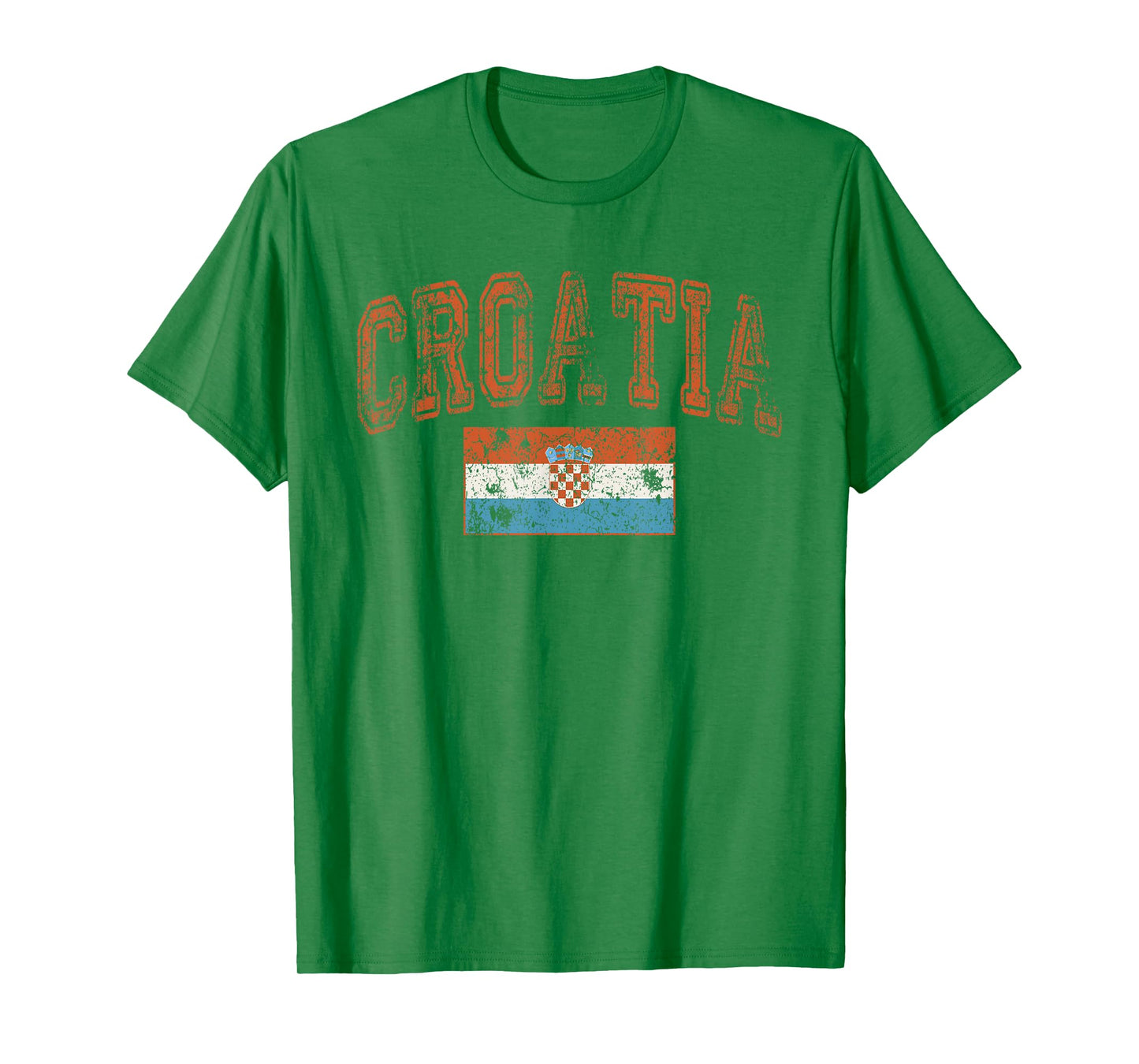 Threadrock Vintage Retro Faded Croatia Flag Croatian Pride T-Shirt, Small, White