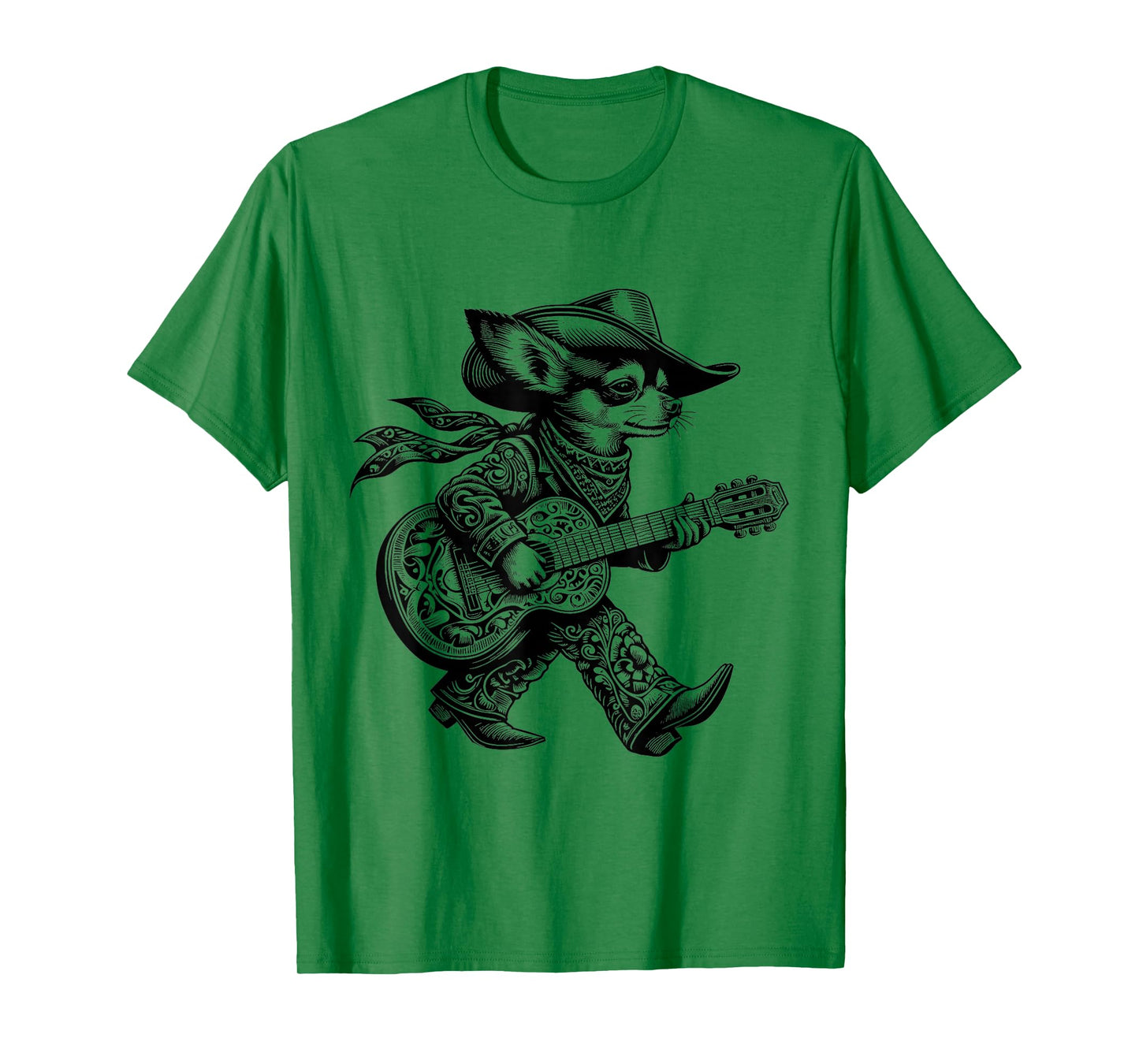 Cowboy Chihuahua Dog Guitar Western Musician Country Music T-Shirt