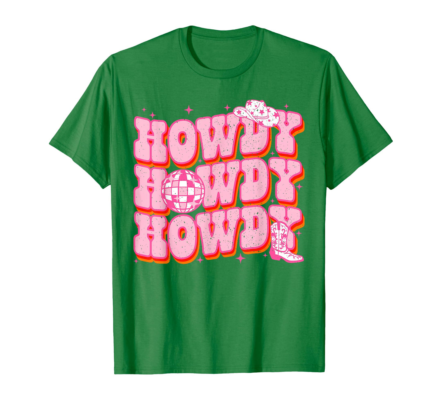 Howdy Southern Western Girl Country Rodeo Pink Cowgirl Disco T-Shirt