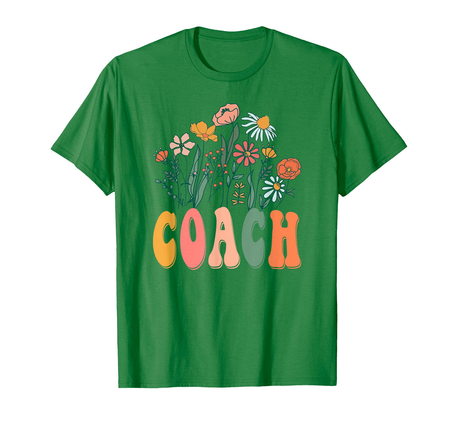 Retro Groovy Floral Coach Wildflower Tees for Women T-Shirt