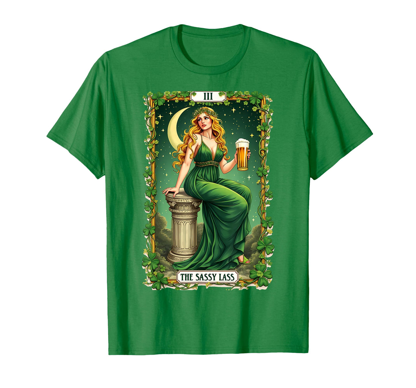 The Sassy Lass Elegant Tarot Card St Patrick’s Day T-Shirt