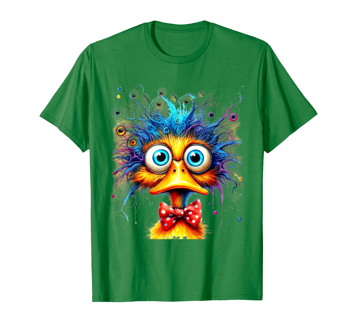 Eagerlys Crazy Funny Duck Funny Art Vintage Eyes Spooky T-Shirt