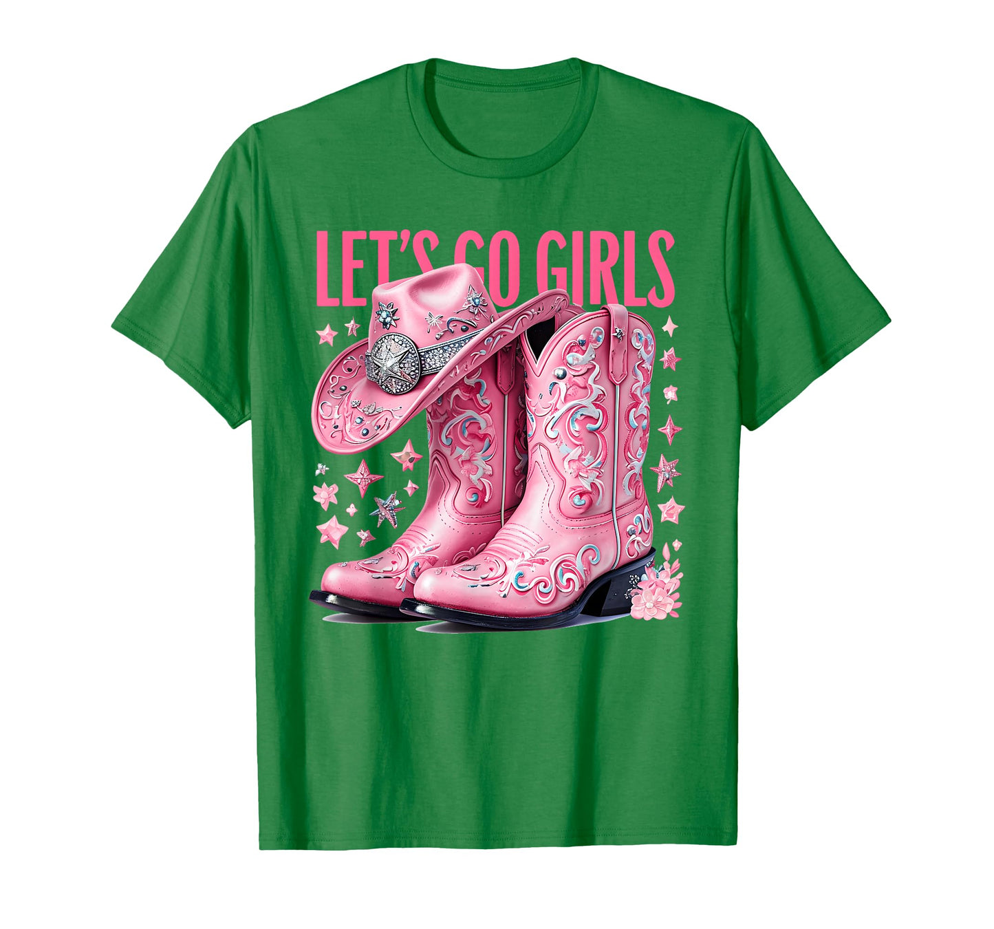 Lets Go Girls Coquette Western Country Graphic Cowgirl T-Shirt