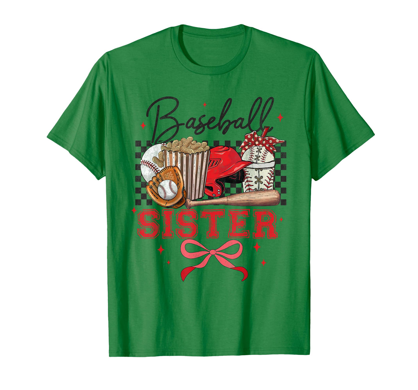 Baseball Sister Coquette Bow Biggest Fan Sport Lovers Girl T-Shirt