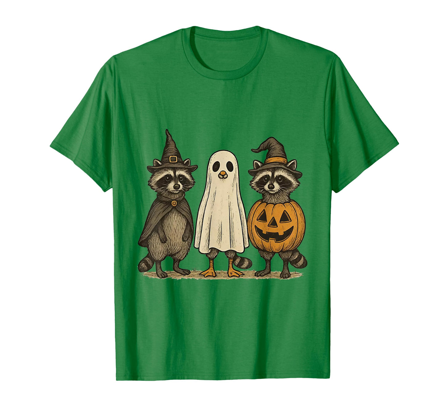 Boo Ghost Raccoon And Goose Halloween T-Shirt