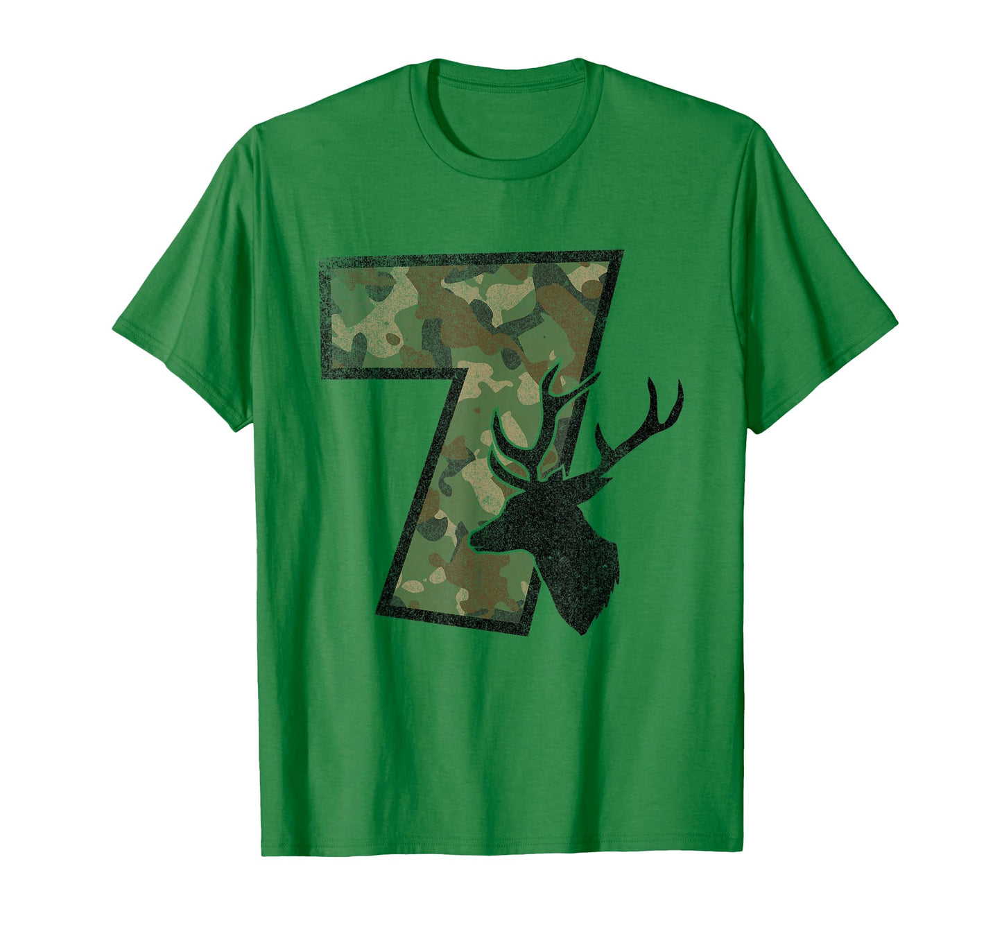 Country Boys Camo 7 Seven Year Old Birthday Deer Hunter Tee T-Shirt