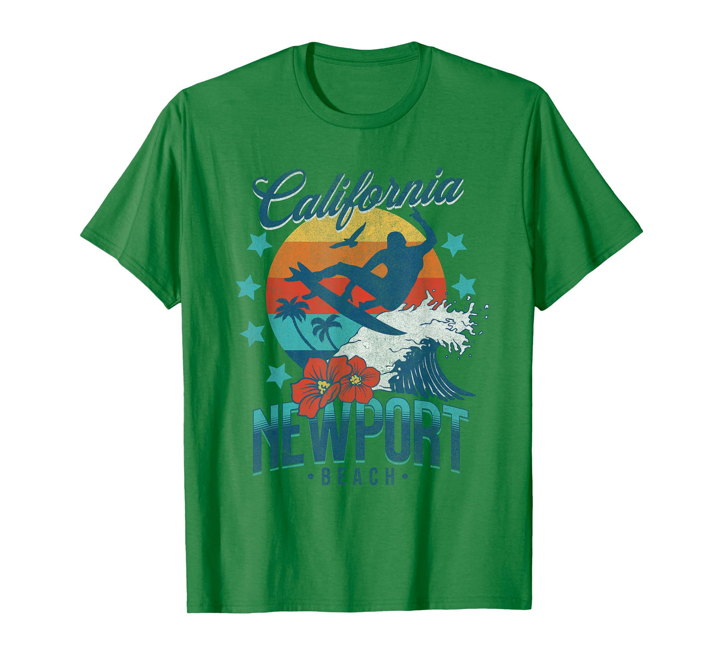 Newport Beach California Surfing Vintage Vacation Retro Surf T-Shirt