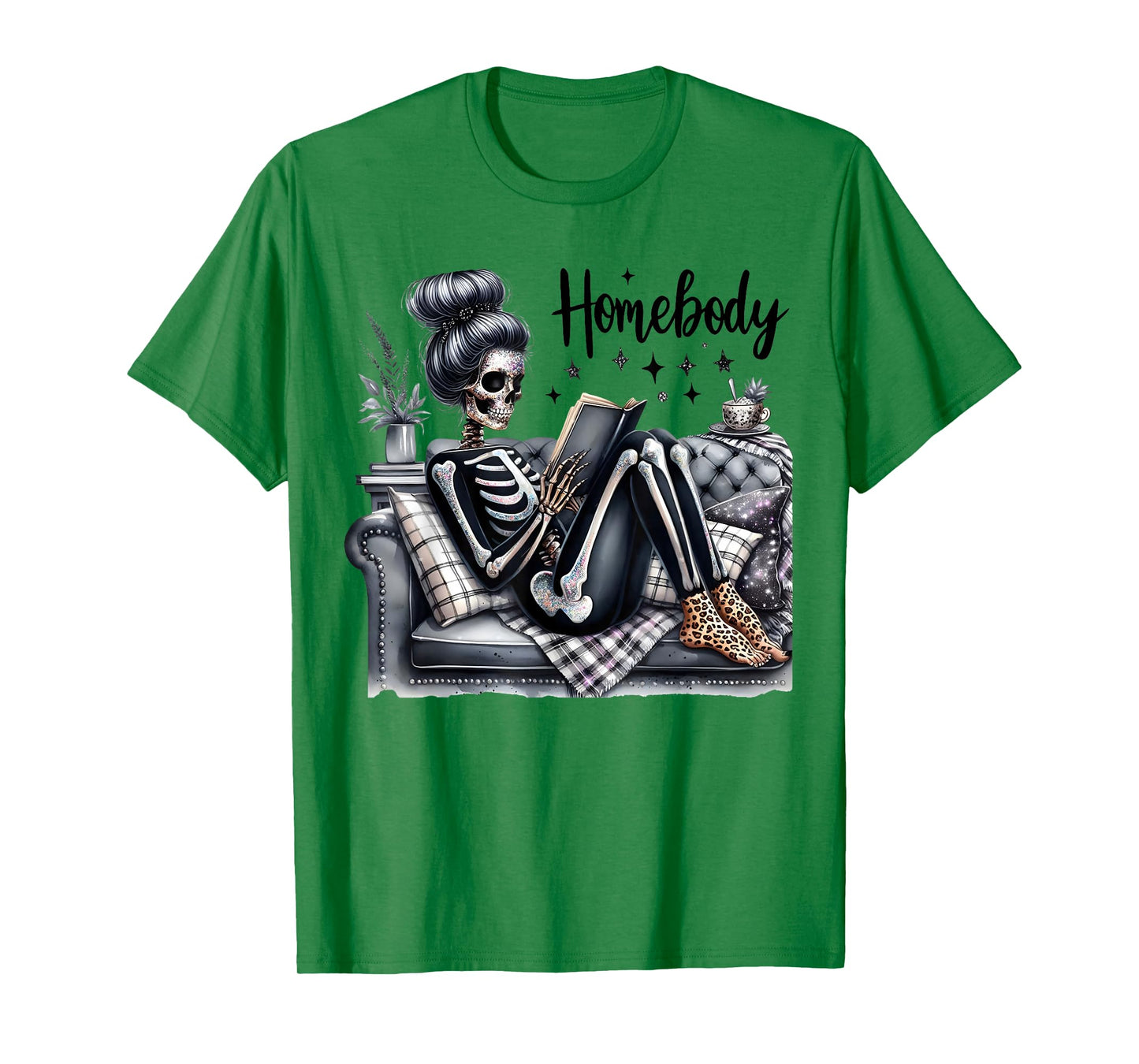 Funny Skeleton Homebody Anti Social Club Women T-Shirt