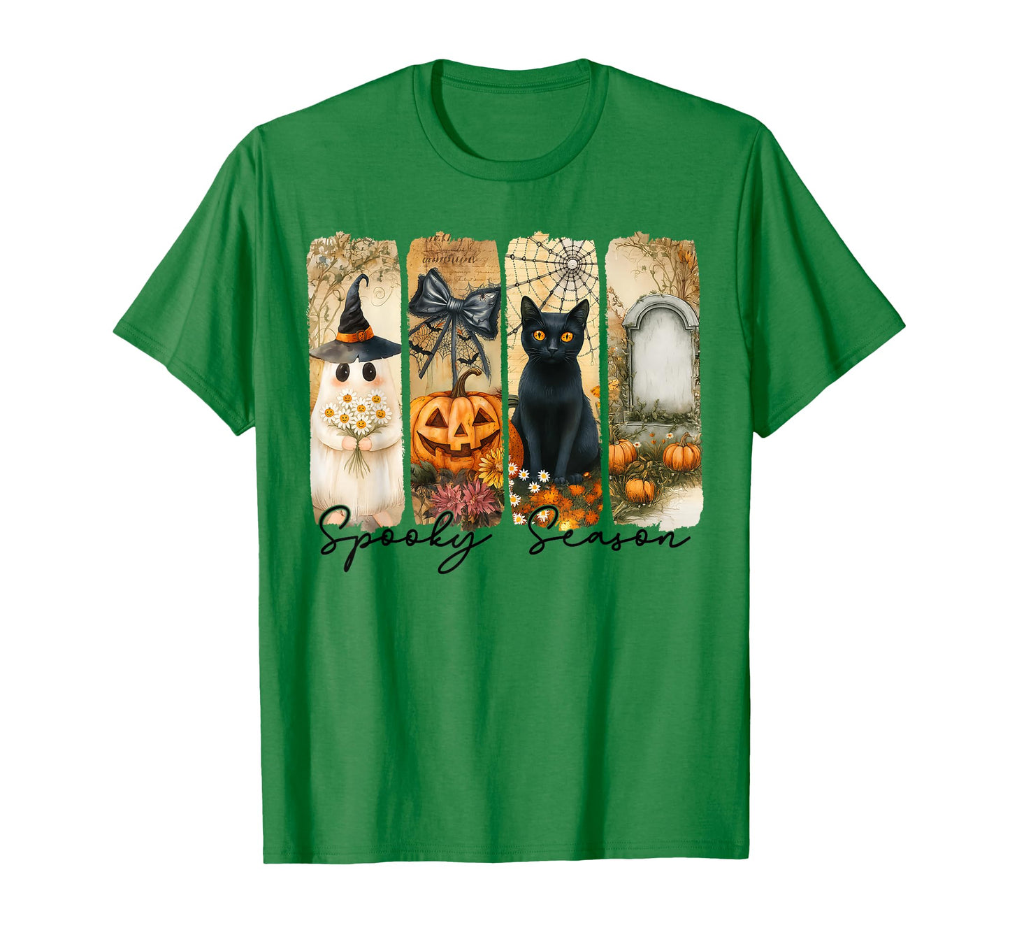 Spooky Season Vintage Halloween Ghost Coquette Fall Pumpkin T-Shirt