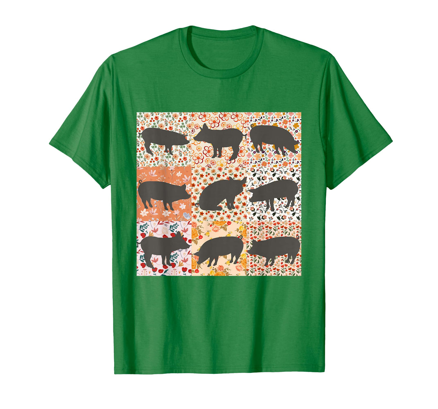 Pig Mom Pig Lover Show Mom Farm Life Farmer Floral Boho Pig T-Shirt