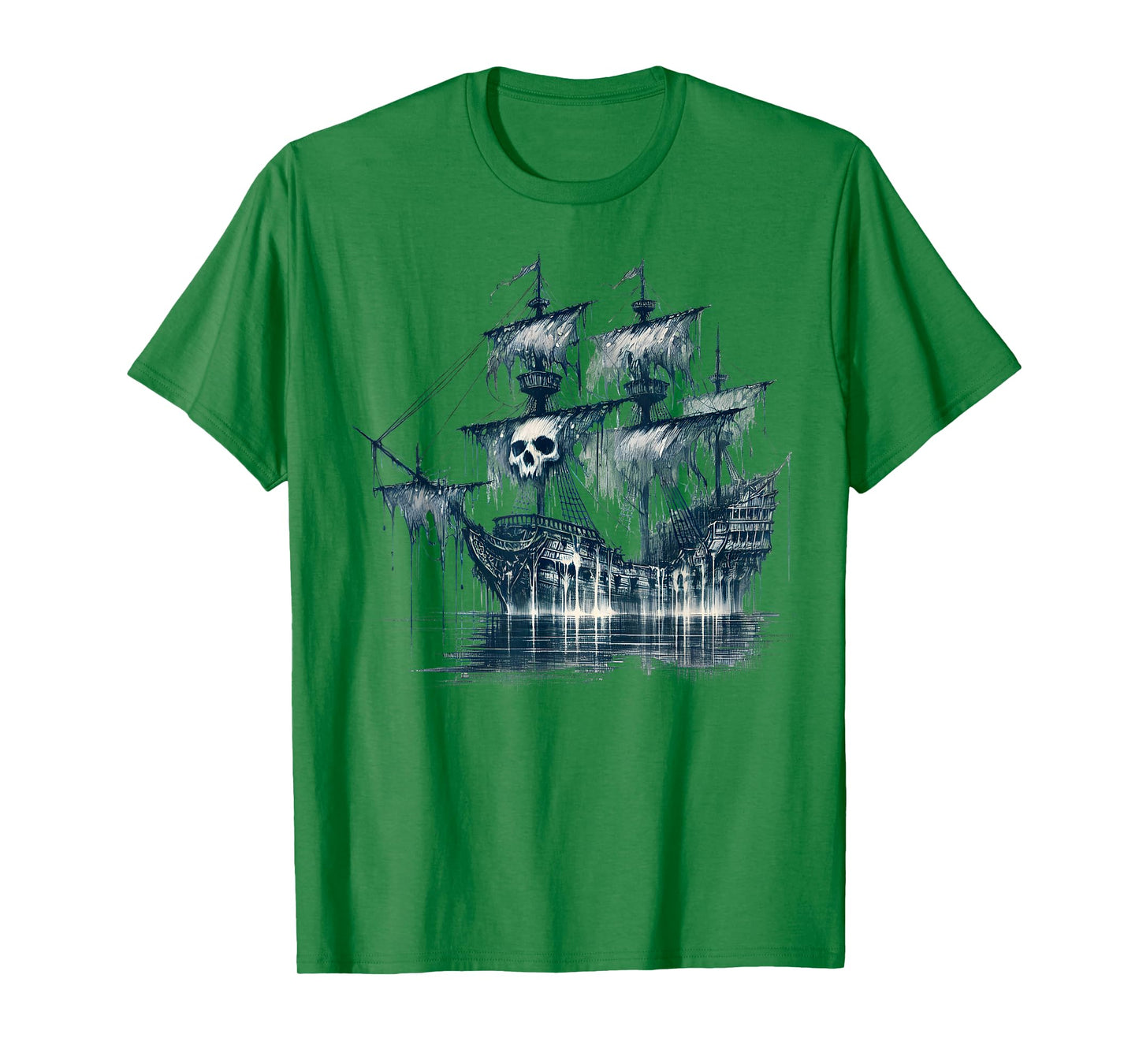 Cool Ghost Ship with Skull Argh Pirate T-Shirt