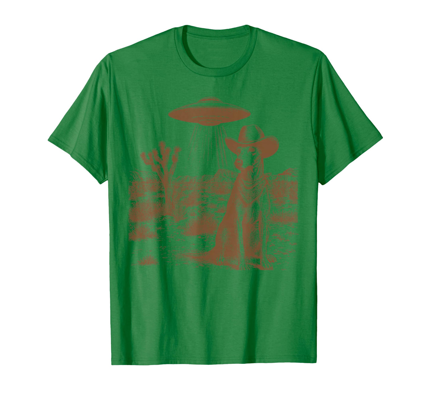 Vintage UFO Cowboy Greyhound Retro 90s Western Funny Alien D T-Shirt