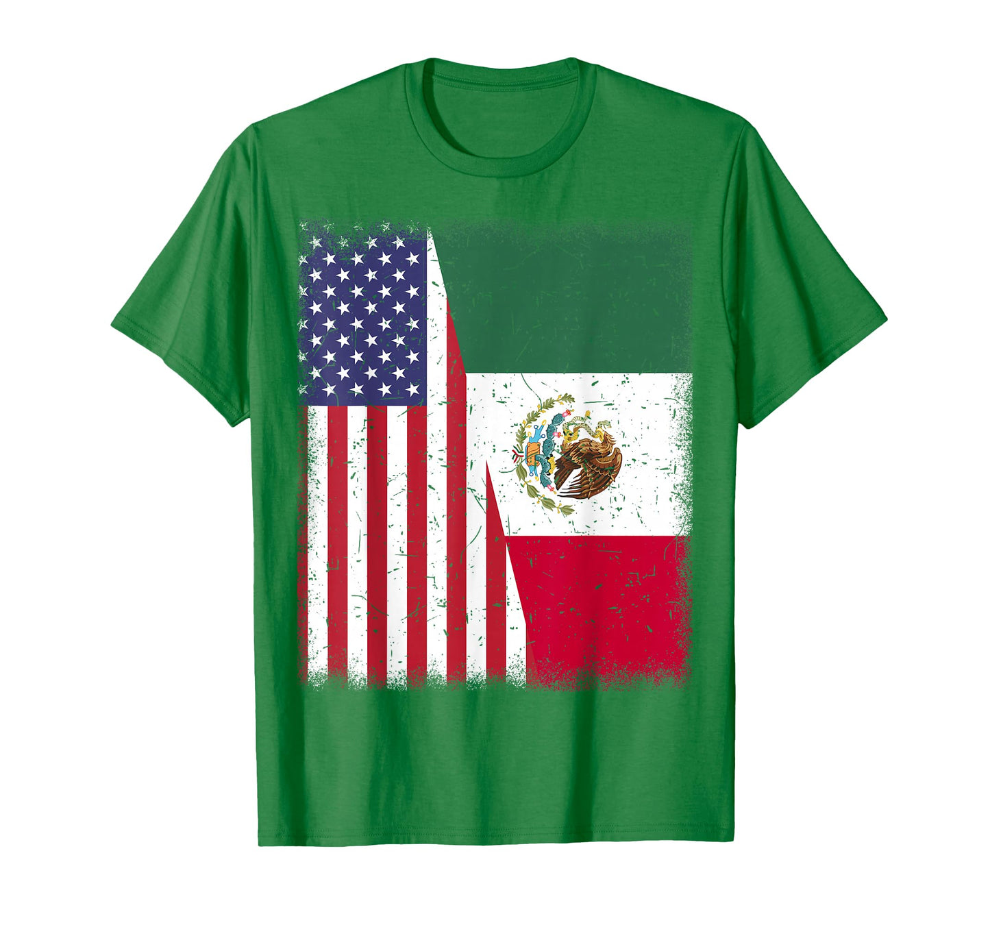 Mexico Half American Flag Mexican Independence Day Men Women T-Shirt