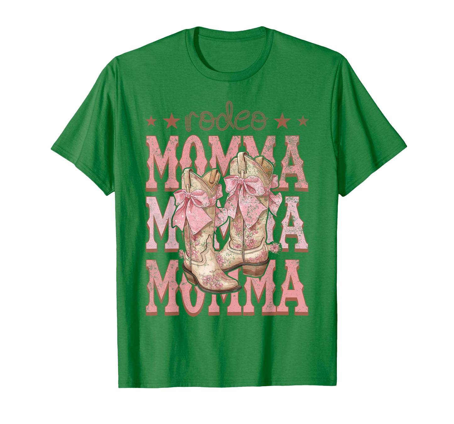 Rodeo Momma Pink Boots Coquette Cow-Girl Birthday Party T-Shirt