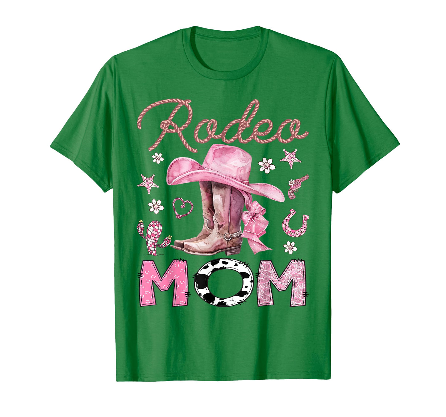 Rodeo Mom Pink CowGirl Coquette Boots Birthday Girl T-Shirt