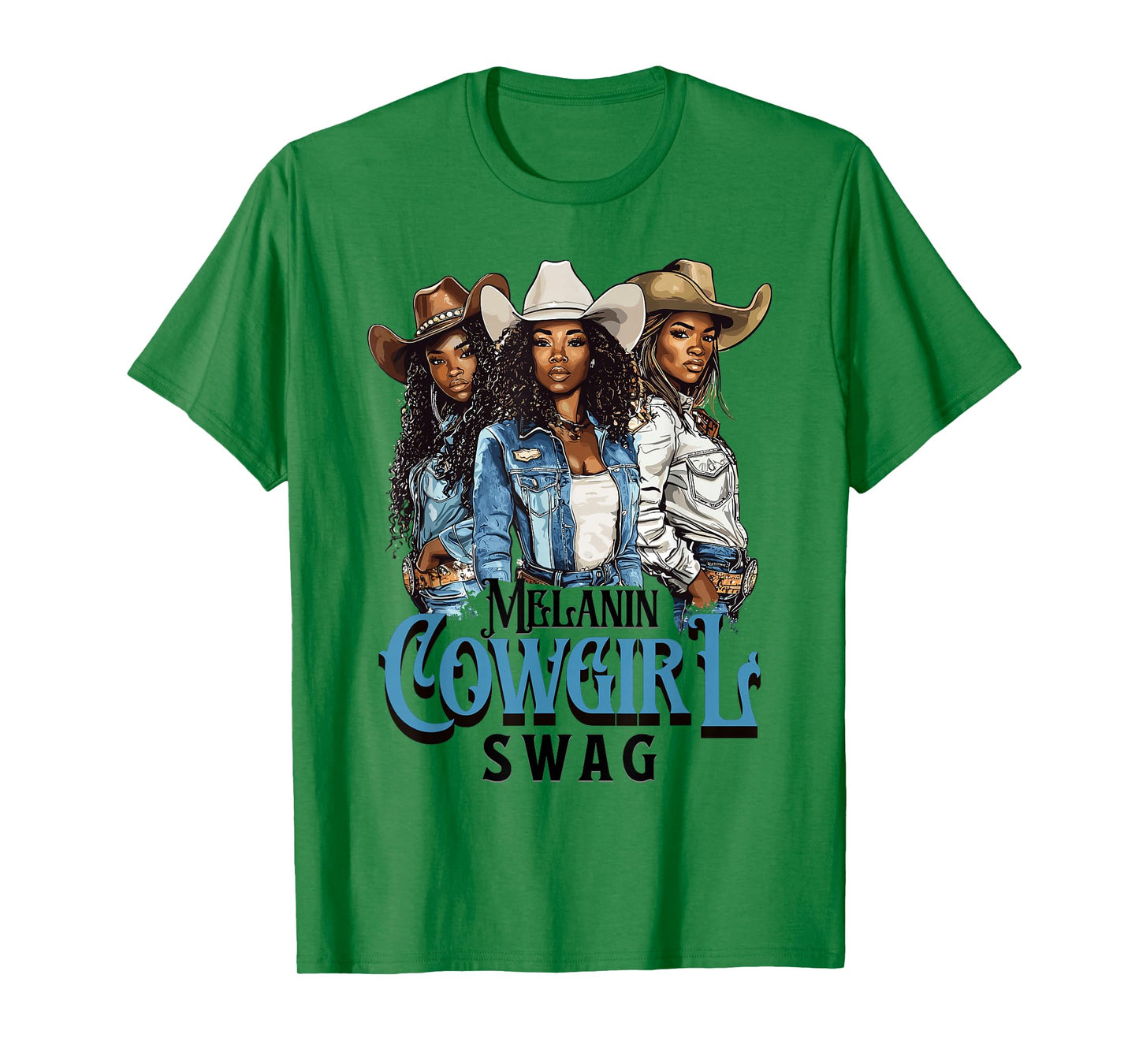 Melanin Cowgirl Swag African American History Western Rodeo T-Shirt