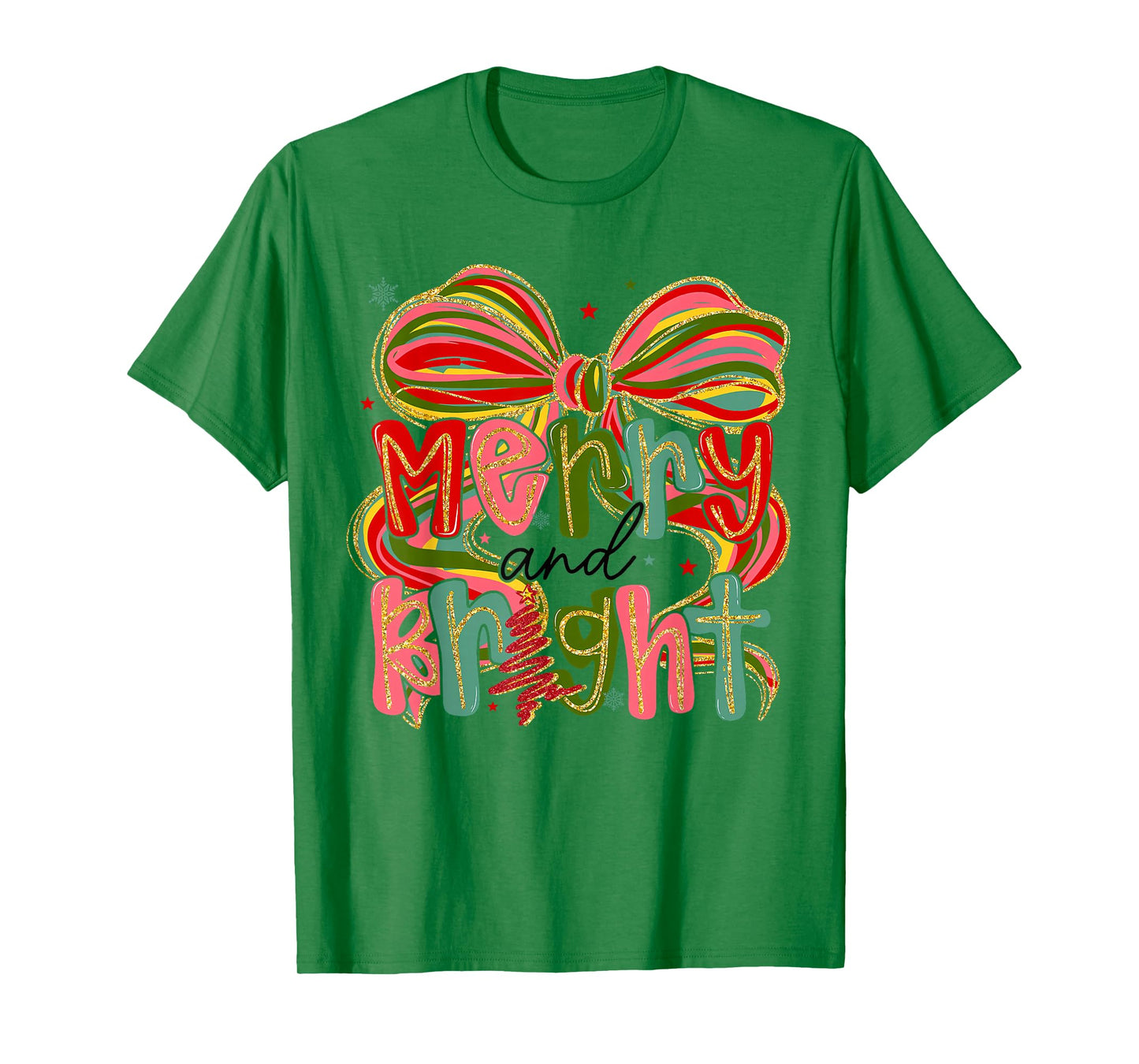 Coquette Bow Merry Christmas Preppy Xmas Pajamas Women Kids T-Shirt