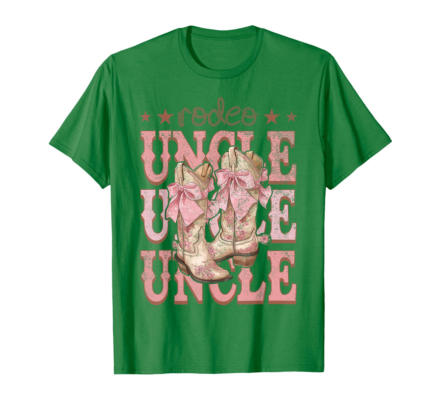 Rodeo Uncle Pink Boots Coquette Cow-Girl Birthday Party T-Shirt