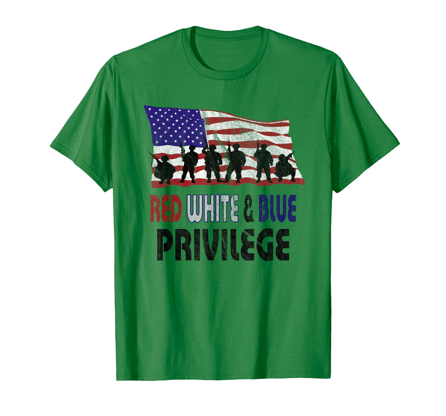 Red White & Blue Privilege Veteran's Day T-Shirt Vets T-Shirt