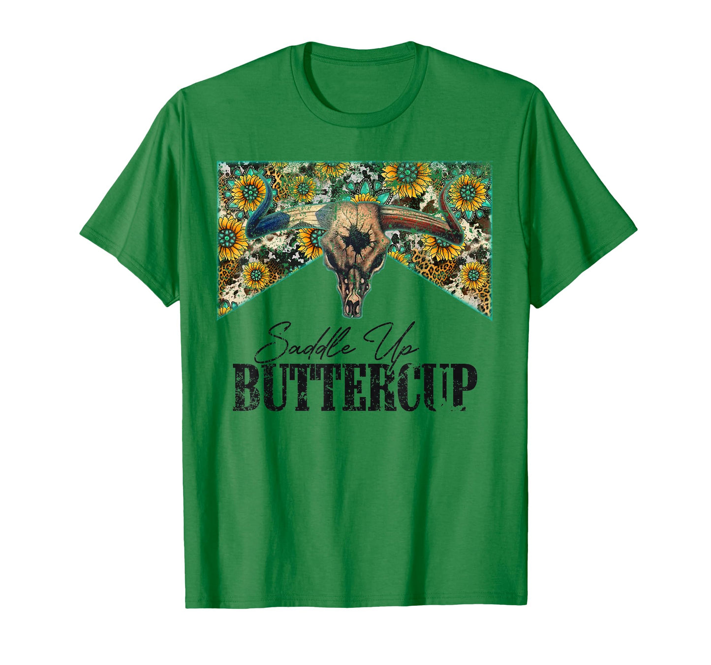 Saddle Up Buttercup Vintage Bull Skull Country Music T-Shirt