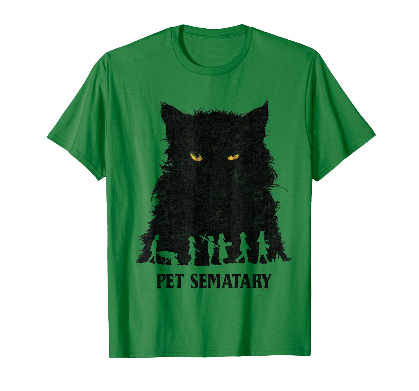 Pet Sematary Halloween Silhouettes Cat Yellow Glowing Eyes T-Shirt